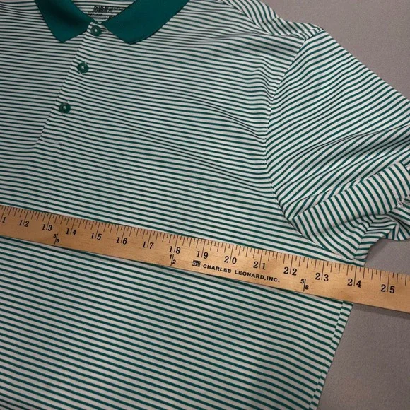 Nike Golf Polo Shirt Mens XL Green Striped Athleisure Gorpcore - Picture 7 of 8